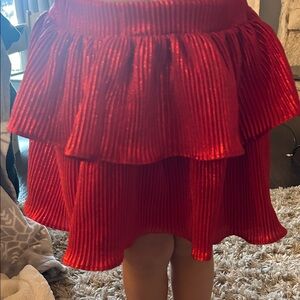 Minnie Je Red Pleated Women's Skirt
